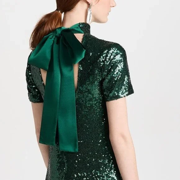 Staud Ilana Mini Dress in Emerald Size Medium